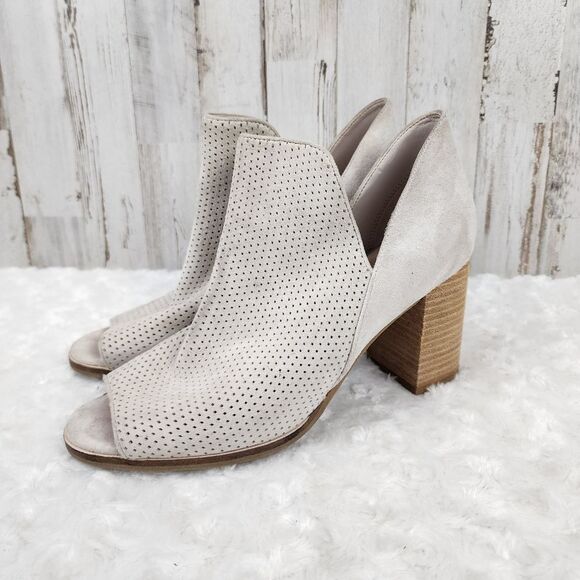 Cole Haan Suede Shiloh Open Toe Booties Stone Size 8 - Picture 1 of 8